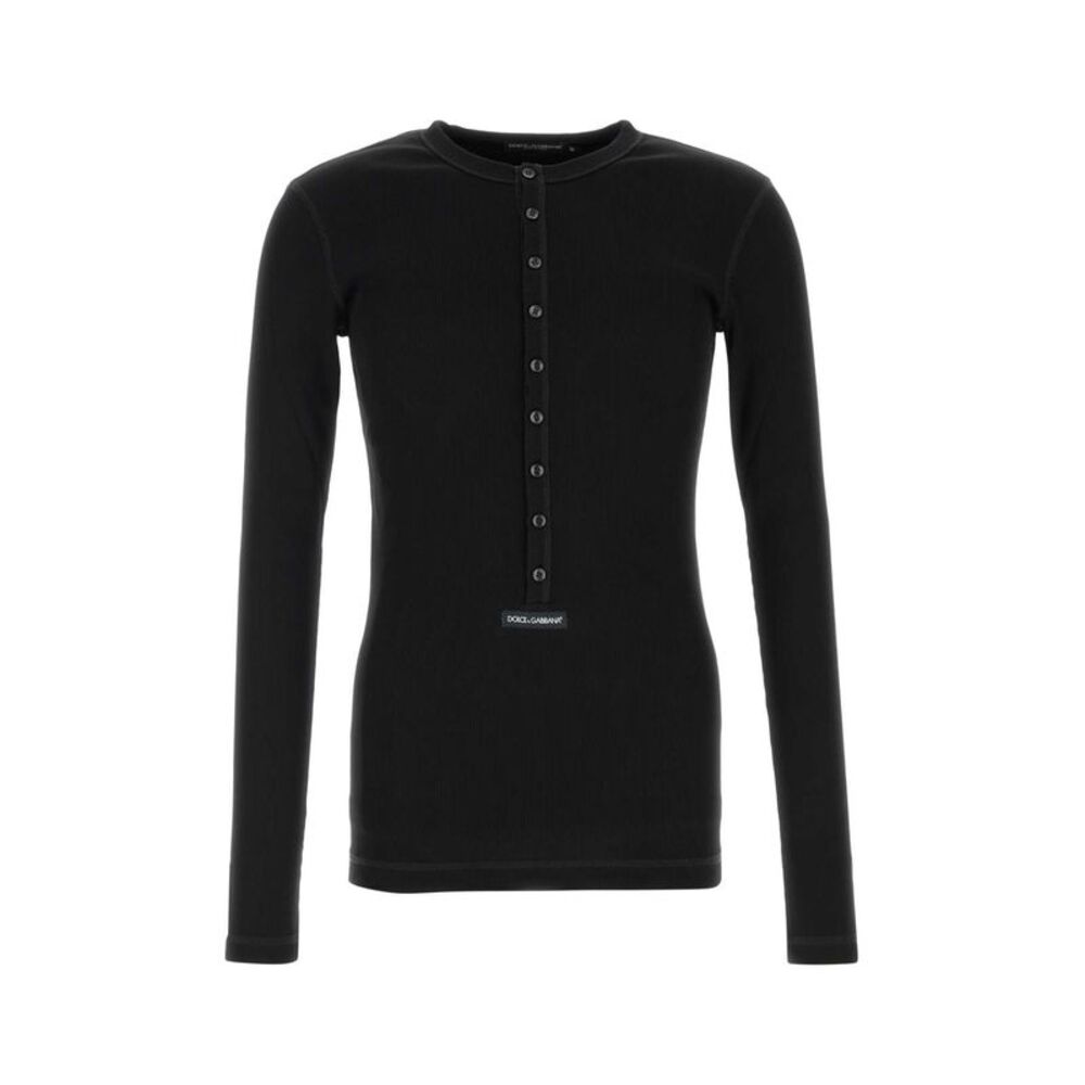 Dolce & Gabbana Men Black Cotton T-Shirt